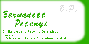 bernadett petenyi business card